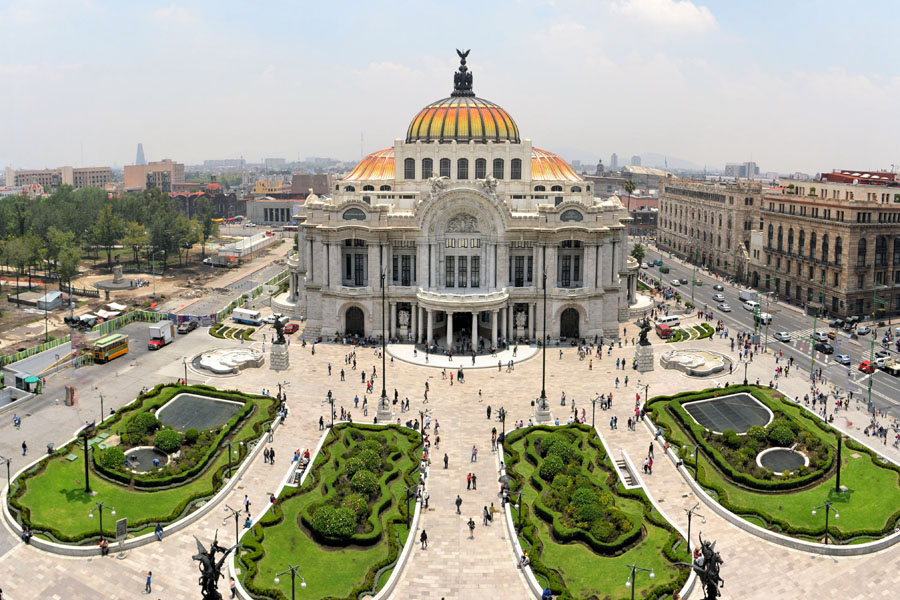 The Fine Arts Palace Museum in Mexico City, Mexico.